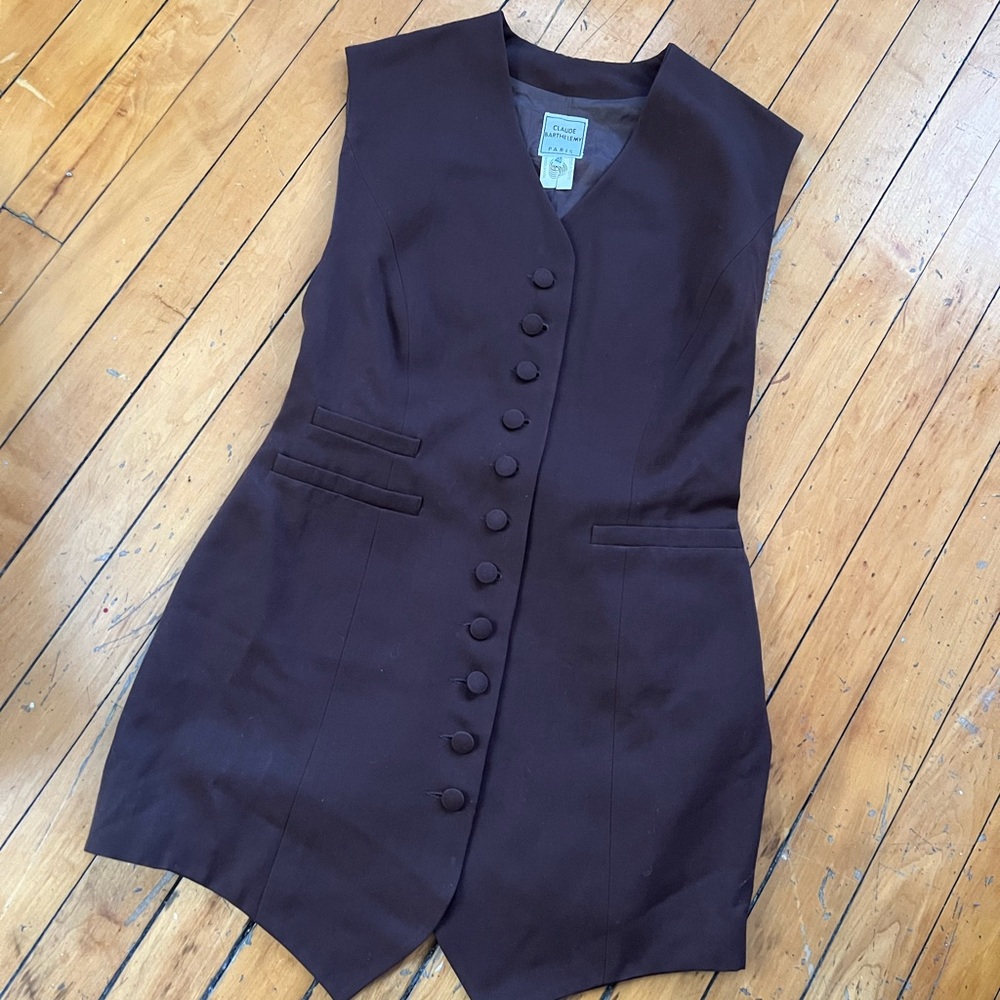 Vintage Claude Barthelemy v-neck mini dress